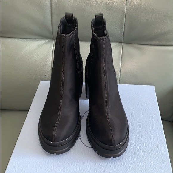 Prada Silky Nylon Chelsea Logo Boot - Picture 14 of 16